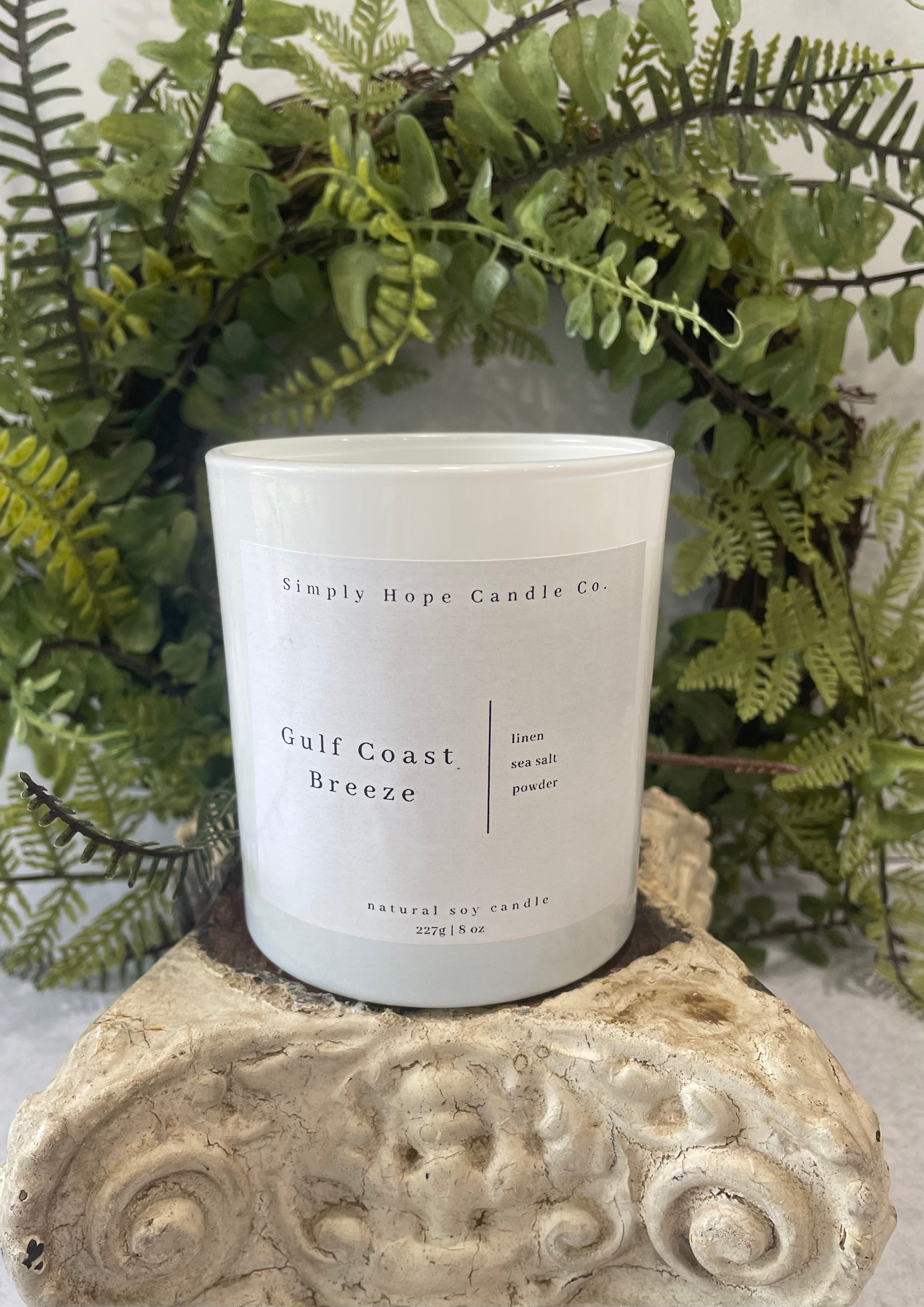 Gulf Coast Breeze (linen + sea salt + powder) – Simply Hope Candle Co.