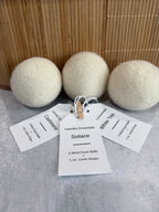 Laundry Essentials Gift Set | 3 Wool Dryer Balls + Linen Drops | Natural Wool Dryer Balls | Luxury Laundry Care | White Tea | Simply Hope