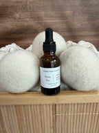 Laundry Essentials Gift Set | 3 Wool Dryer Balls + Linen Drops | Natural Wool Dryer Balls | Luxury Laundry Care | White Tea | Simply Hope