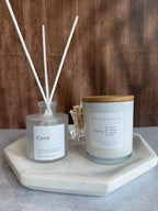 Cove Reed Diffuser | Salted Caramel & Oud | Luxury Home Fragrance | Flameless Reed Diffuser | Long Lasting Room Scent | Coastal Fall Decor