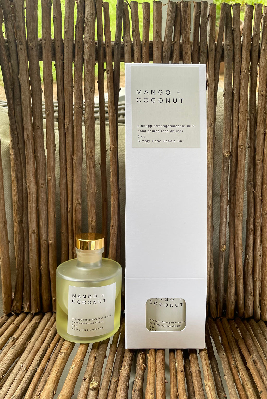 Mango + Coconut Milk Reed Diffuser 5 oz (pineapple + mango+ coconut milk)