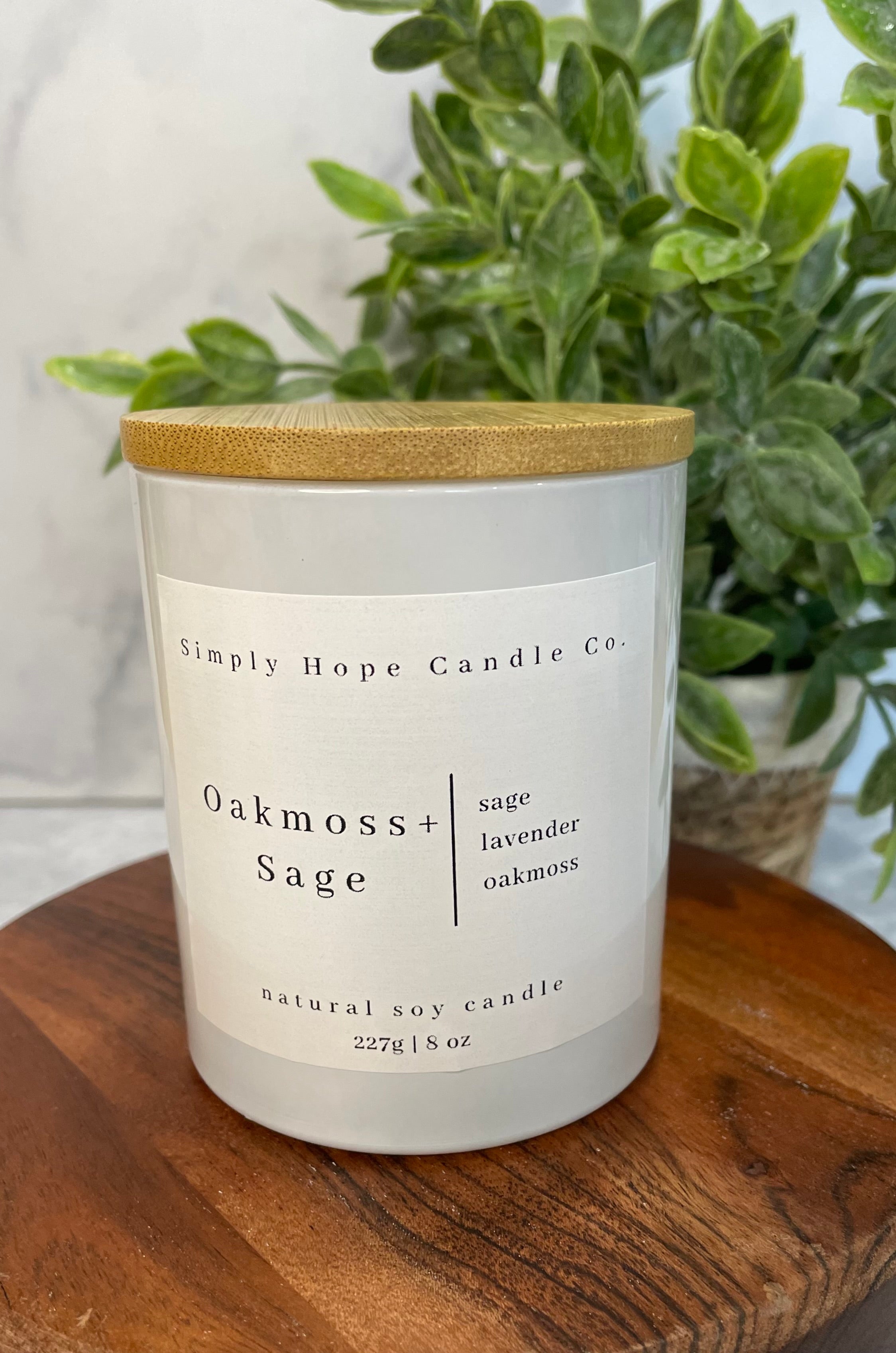 Oakmoss + Sage (sage + lavender + oakmoss) – Simply Hope Candle Co.