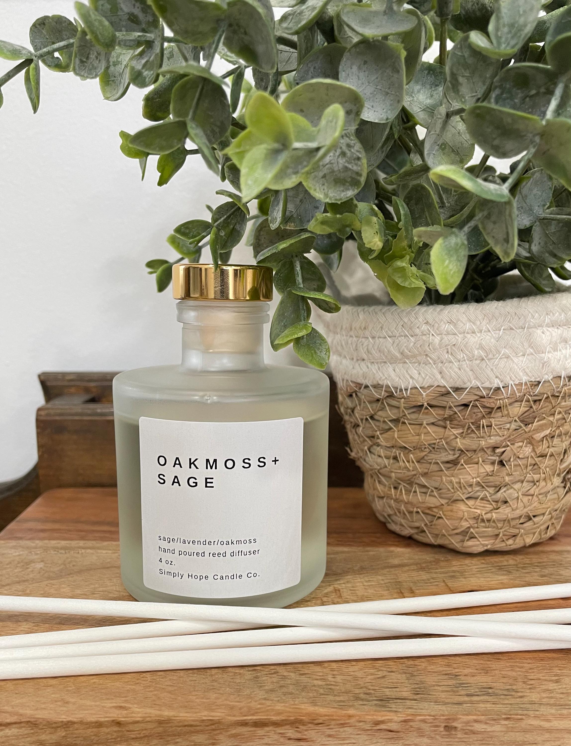 Oakmoss + Sage Reed Diffuser 5 oz (sage + lavender + oakmoss
