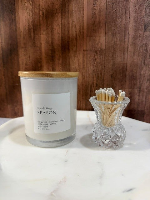 Season Soy Candle | Bergamot, Violet & Cedarwood Candle | Warm Sophisticated Home Fragrance | 8 oz