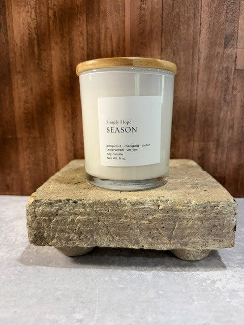 Season Soy Candle | Bergamot, Violet & Cedarwood Candle | Warm Sophisticated Home Fragrance | 8 oz