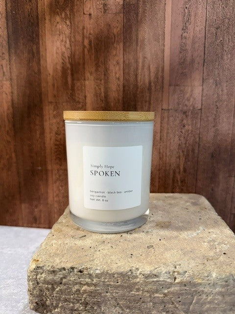 Spoken Soy Candle | Bergamot, Black Tea & Amber Candle | Sophisticated Home Fragrance | 8 oz