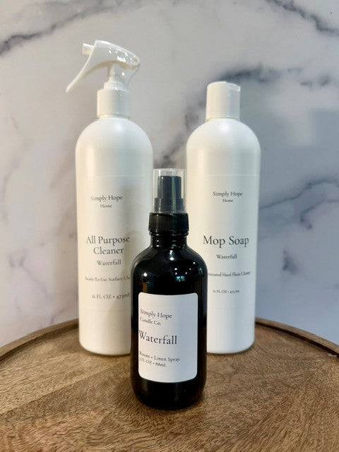 Waterfall Room + Linen Spray | Fresh Aquatic Home Fragrance